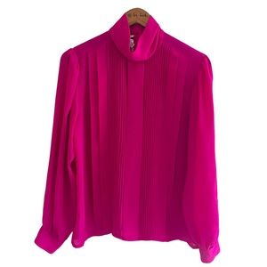 High Neck Magenta Blouse
